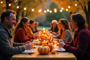 Outdoor Community Thanksgiving Feast Image