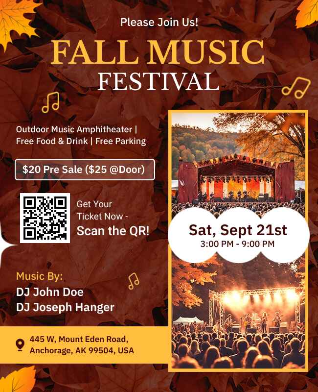 Outdoor Music Festival Event Flyer Template