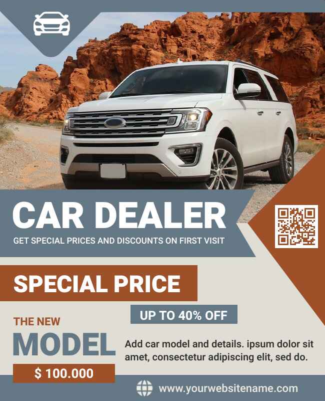 Pale sky-colored flyer featuring car dealership offers.