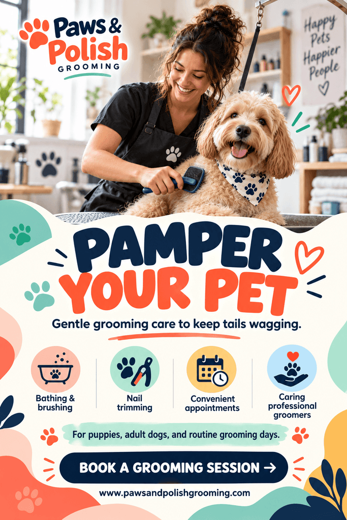 Pamper your pet service flyer made with designwiz