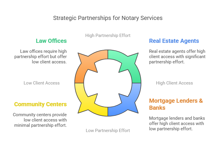 Notary flyer partnership strategies with local businesses and organizations.