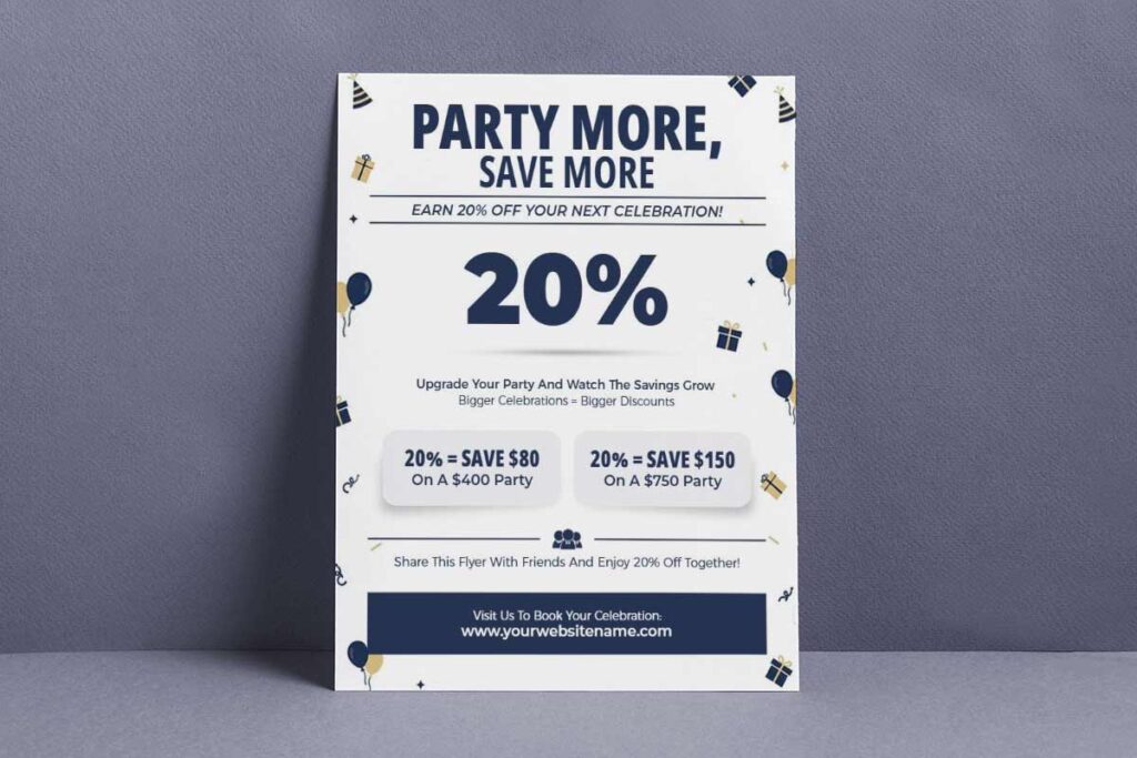Party Discount Celebration Event Flyer Template