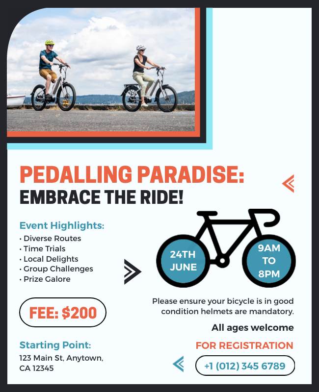  Bike flyer with bold headlines for clear, eye-catching messaging