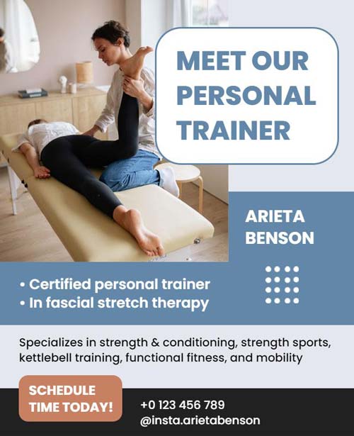 Personal Therapy Trainer Informative Flyer With Professional Design and Service Details