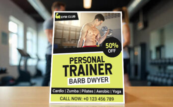 Personal Trainer Services Flyer Featuring A Bold Headline And Fitness Imagery.