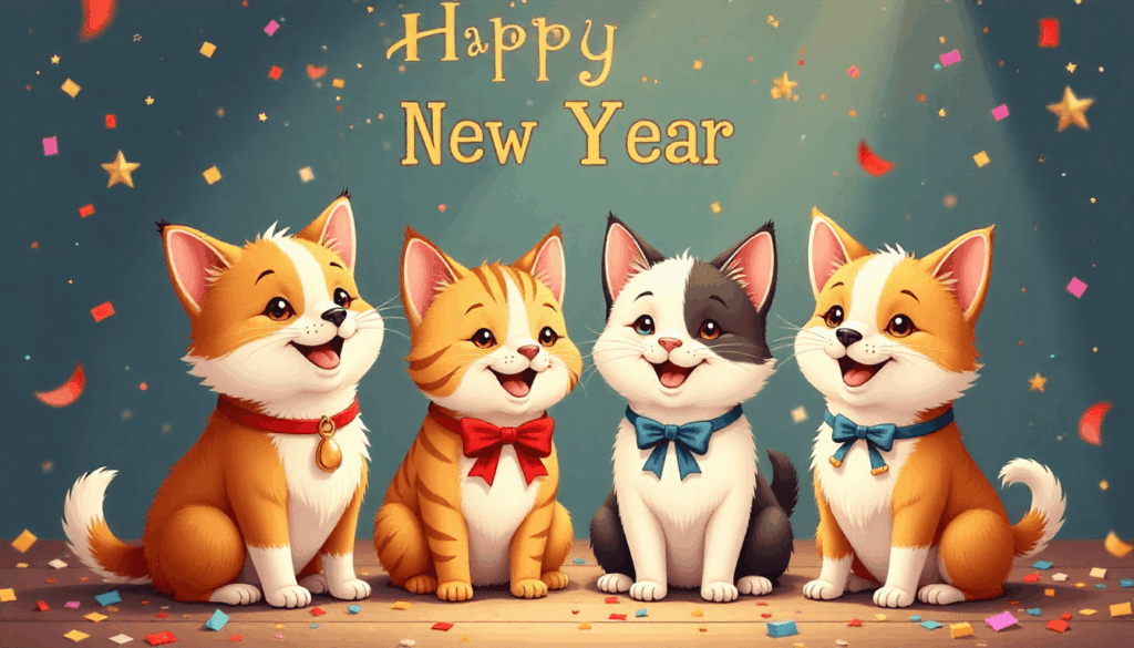 pets with party hats wallpaper