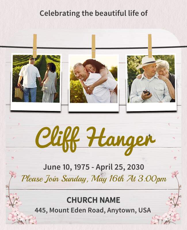 Photo Collage Celebration of Life Flyer Template