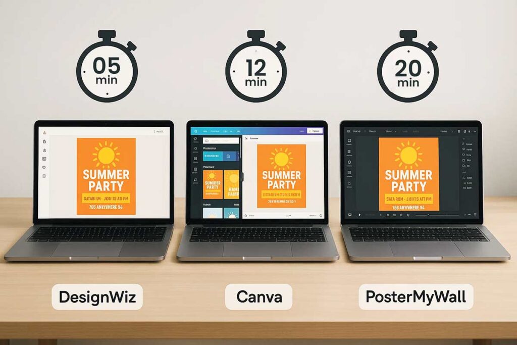 Speed comparison chart showing platform creation times