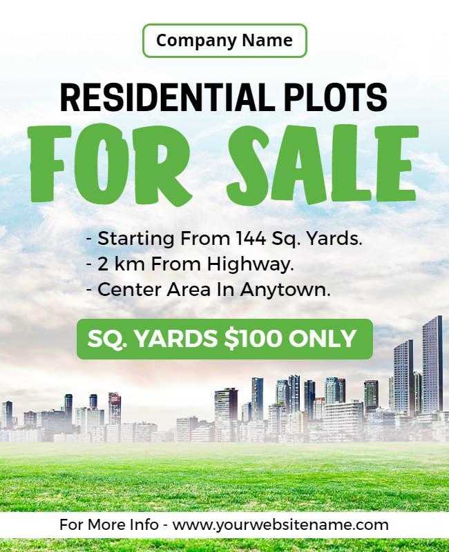 Plot For Sale Real Estate Poster Template