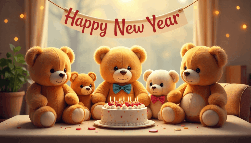 plush toy party illustration