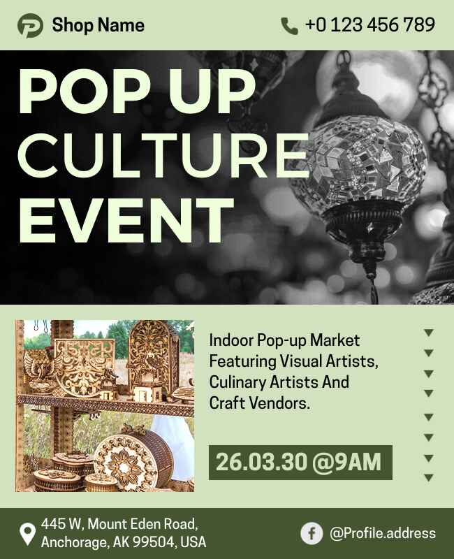 Pop-Up Culture Event Market Flyer Template