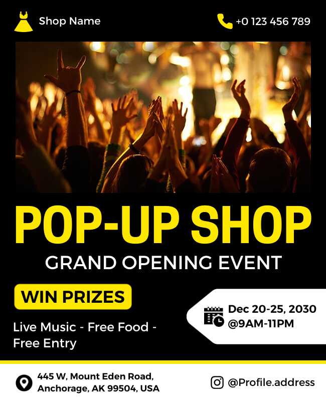 Pop-Up Shop Grand Opening Event Flyer Template