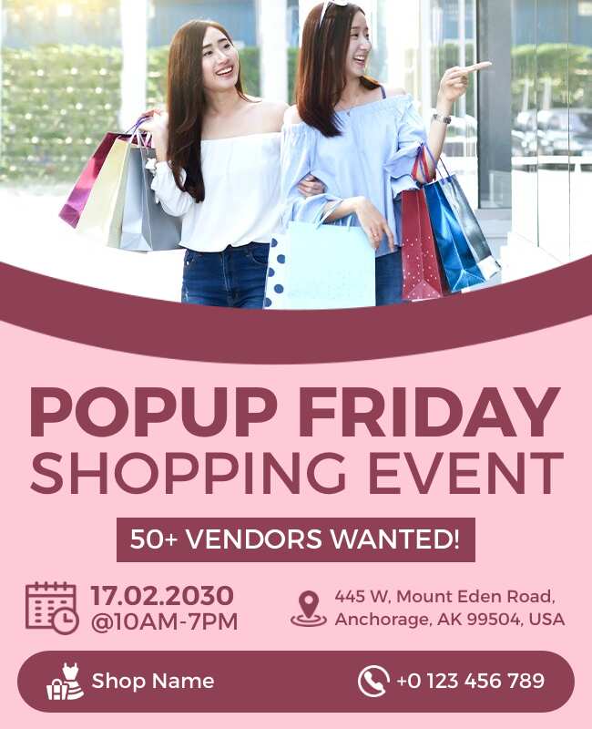 Popup Friday Shopping Event Flyer Template