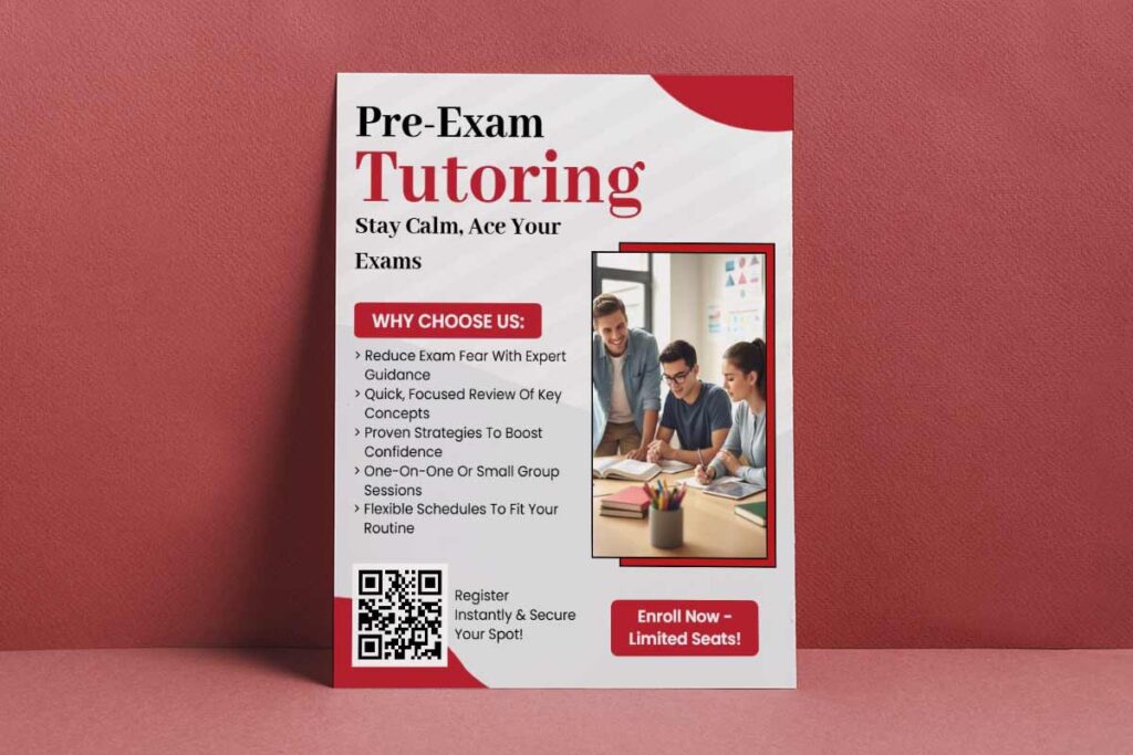 Pre-Exam Tutoring Services Promotional Flyer Template