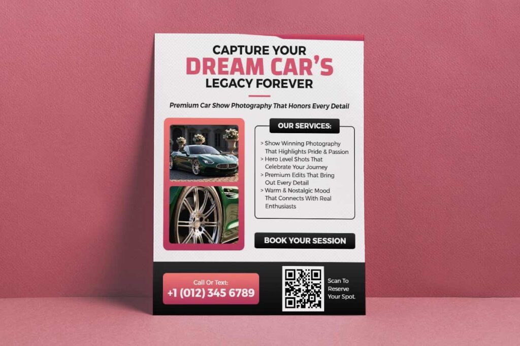 Premium Car Show Photography Service Flyer Template