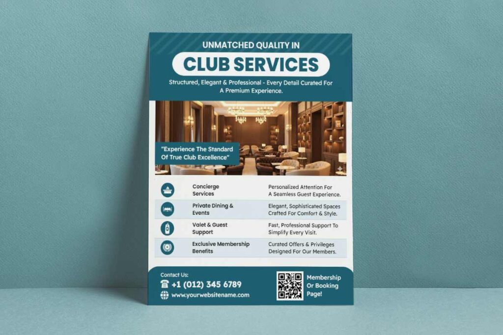 Premium Club Services for Exclusive Experiences Flyer Template