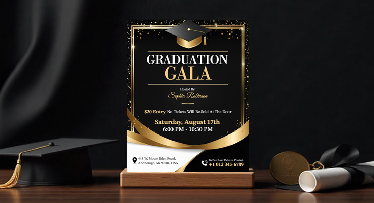 premium graduation flyer for marketing success