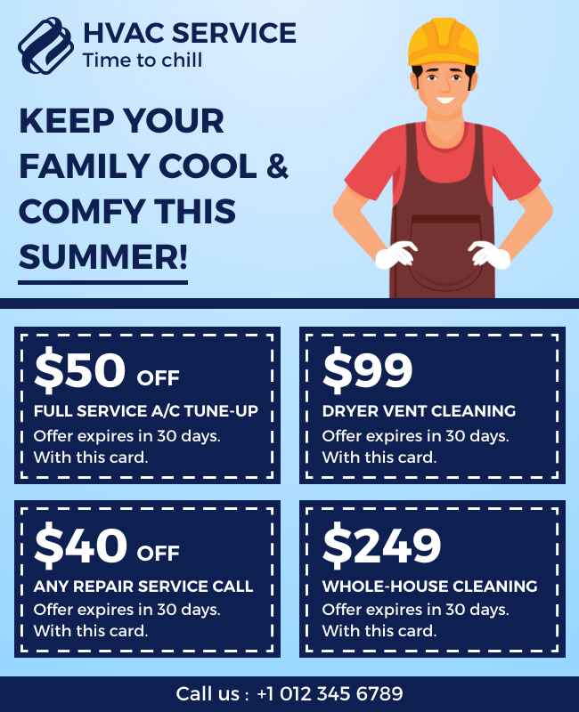 Price Listed HVAC Service Flyer Template