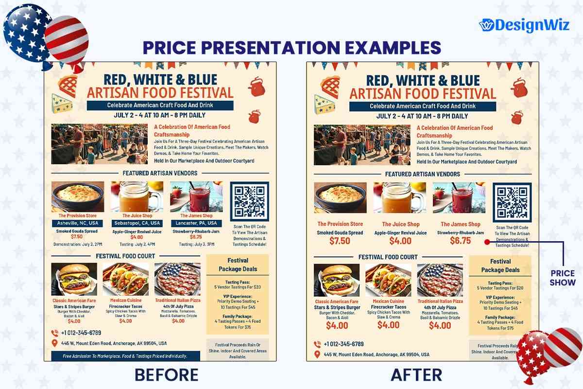 Price Presentation Examples For Different Restaurant Types