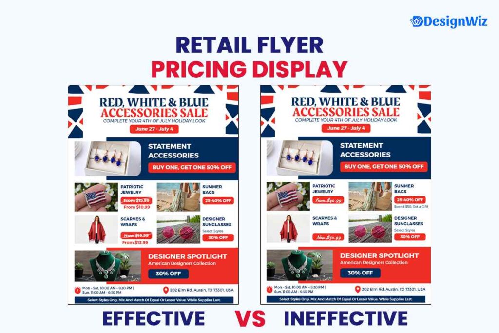 4th Of July Retail Flyer Showcasing Clear Pricing Display