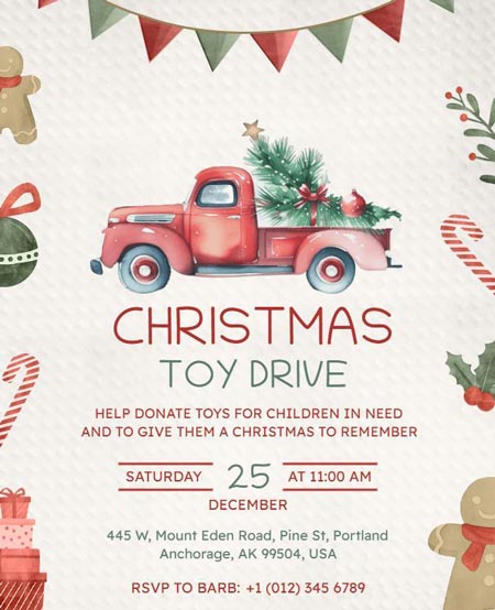 Printed Christmas Toy Drive Flyer