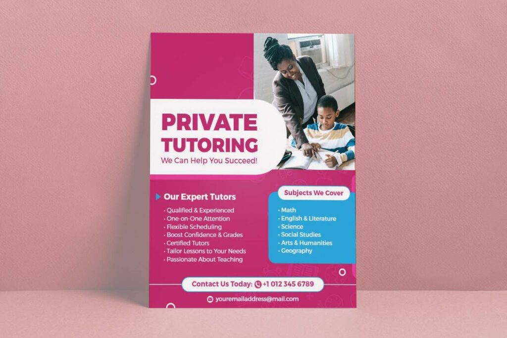 Private Tutoring Services Promotion Flyer Template