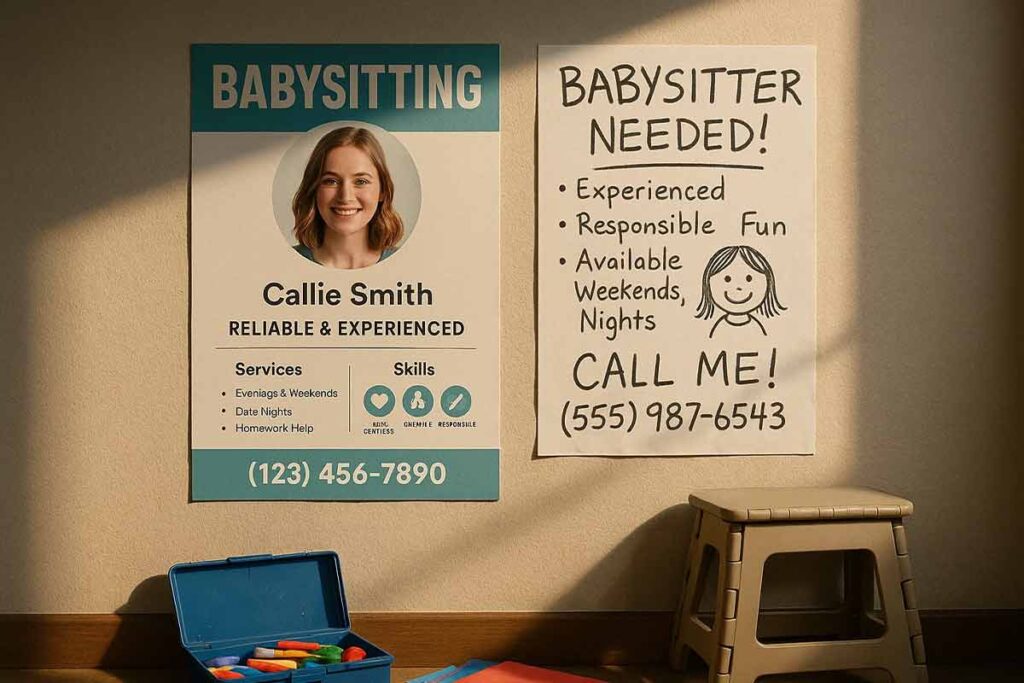 Professional Babysitting Flyer Design Differentiate Arts And Crafts Specialists From Generic Sitters