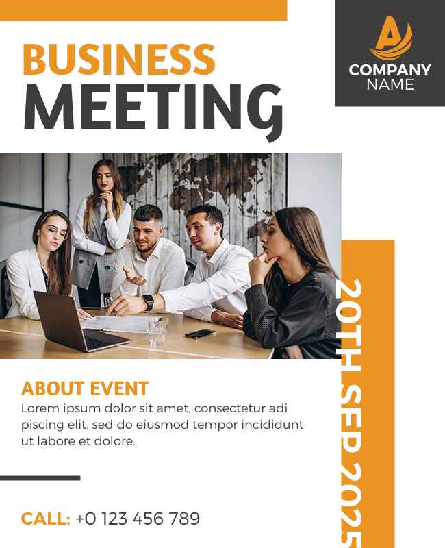 Modern meeting flyer for corporate business meetings.