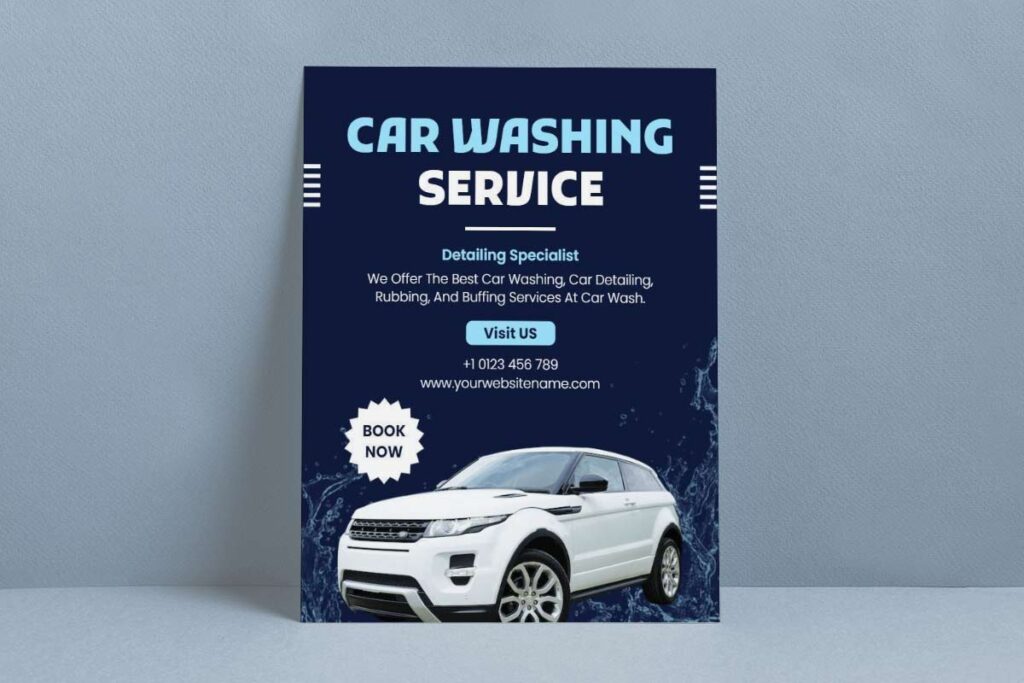 Professional Car Washing Service Flyer Template