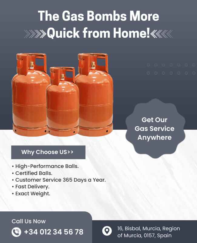 Simple and professional gas service flyer with key information.