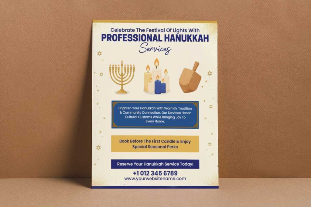 Professional Hanukkah Celebration Services Flyer Template