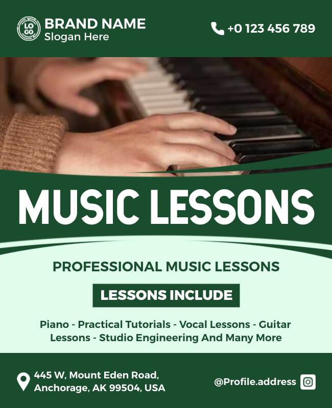 Professional Music Lessons Flyer Template