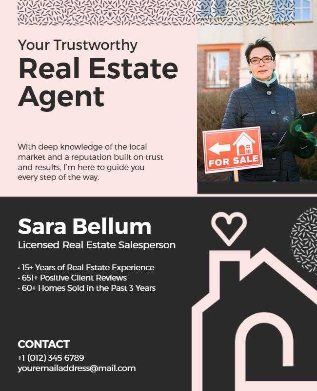 Professional Real Estate Agent Services and Experience Flyer Template