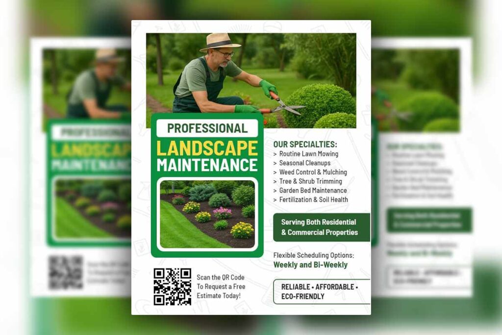 professional vs basic lawn care flyer advertisements