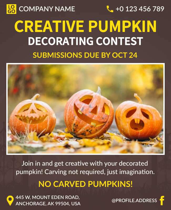 Pumpkin Decorating Contest Flyer Template