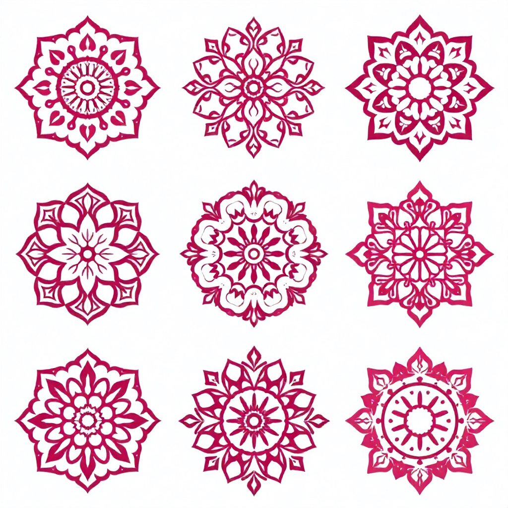Rangoli And Floral Icons
