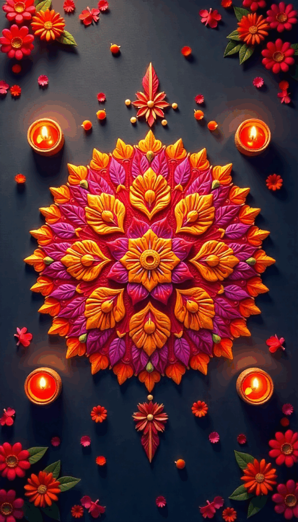 Rangoli Design Diwali WhatsApp Status Background