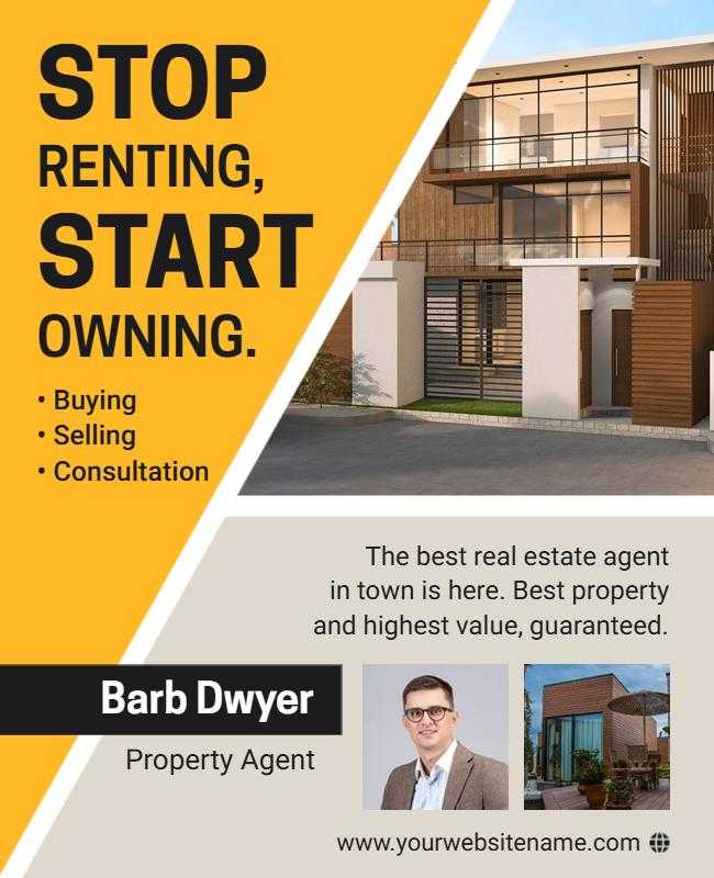 Real Estate Agent Advertising Flyer Template