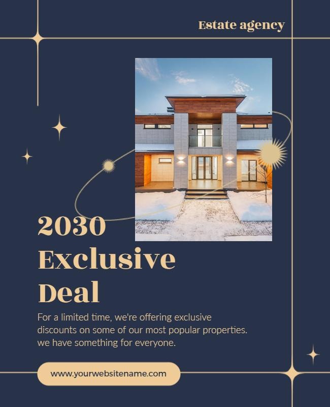 real estate flyer promoting an exclusive property deal.