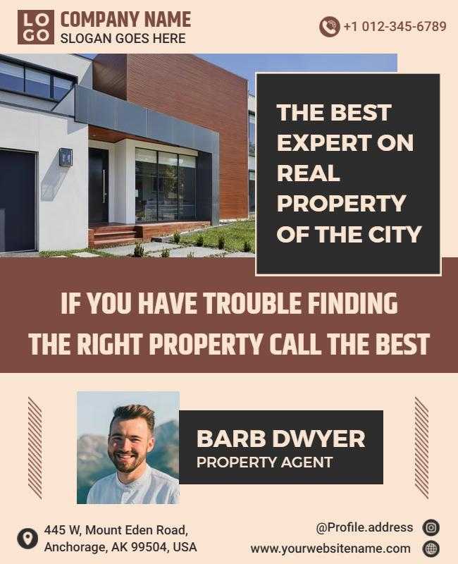 Real Estate Residential Property Agent Promotion Flyer Template