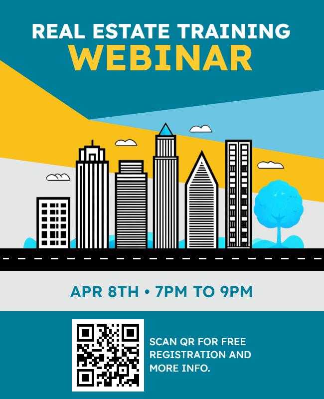 Real Estate Training Webinar Promotional Flyer Template
