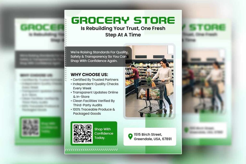 Rebuilding Trust in Grocery Store Flyer Template