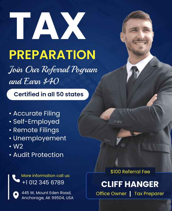 Referral Tax Preparation Flyer Template