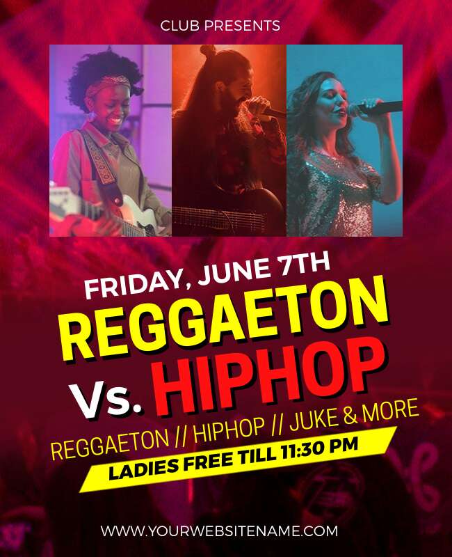 Reggaeton and Hip-Hop Music Event Flyer Template