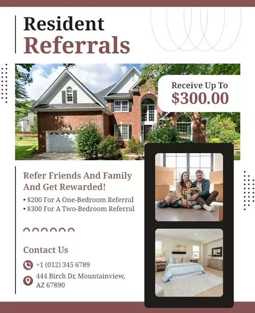 Resident Referral Incentive Program Offering Rewards for Successful Referrals