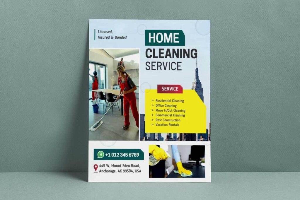 Residential and Commercial Home Cleaning Service Flyer Template