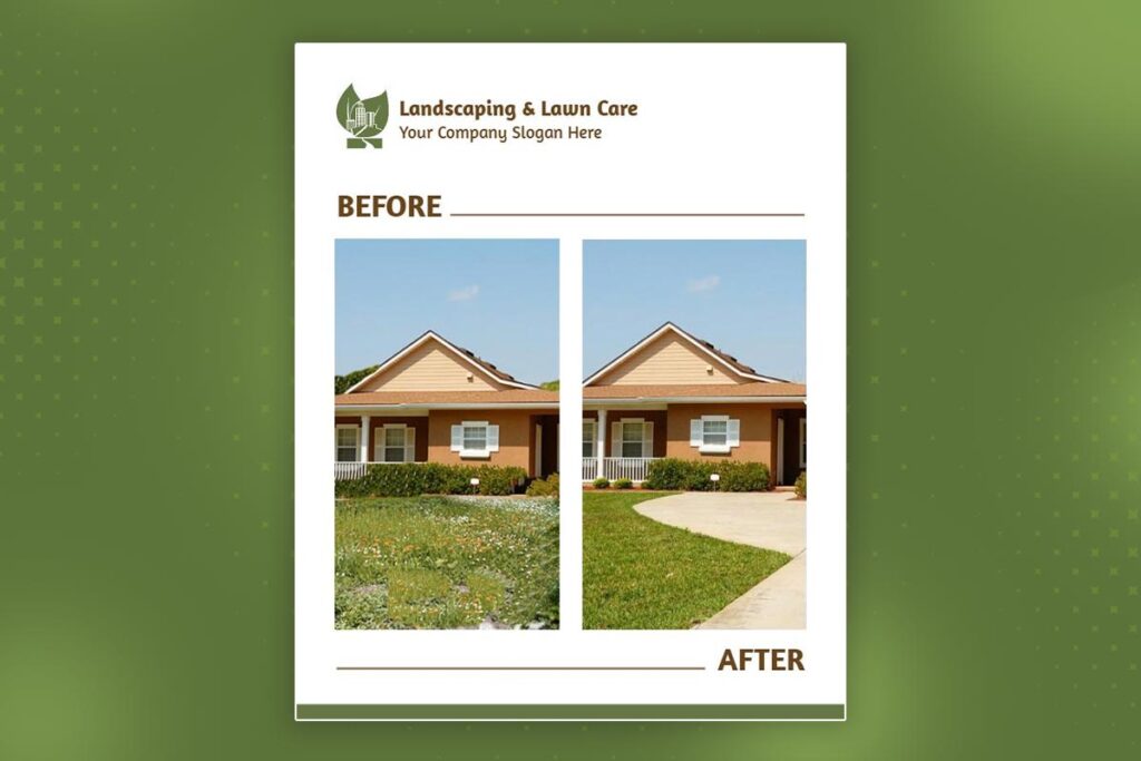 Residential Landscaping And Lawn Care Services Flyer Template
