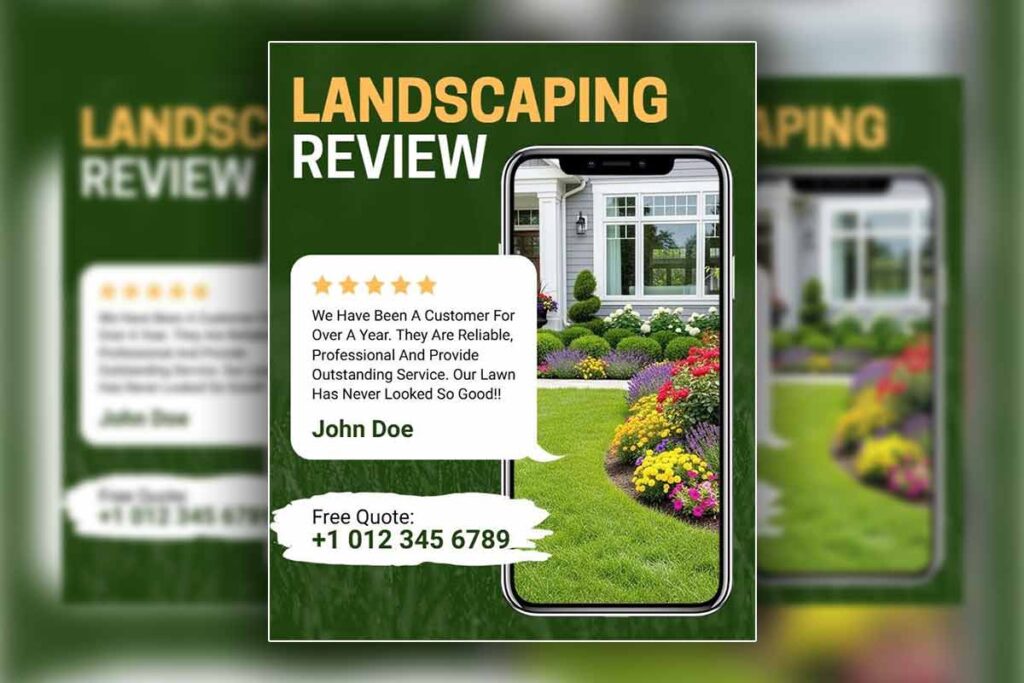 Residential Lawn Care Client Review Flyer Template