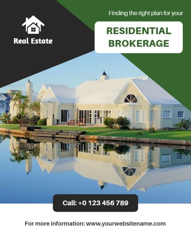 flyer showcasing residential brokerage services and listings.