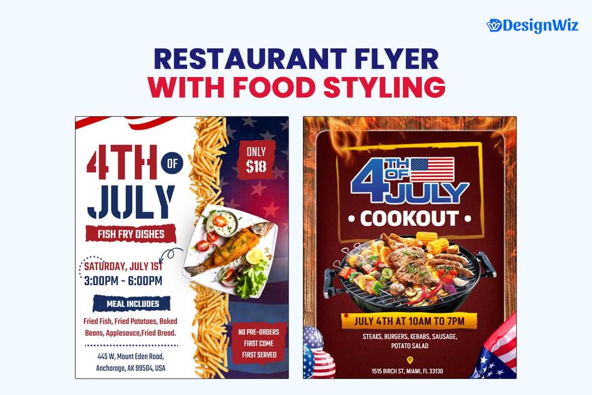 Restaurant Flyer Examples Showing Patriotic Foods
